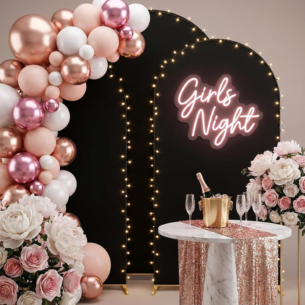 3PCS Metal Arch Backdrop Stand,6+6.6+7.2FT with Covers,Balloon Arch Stand
