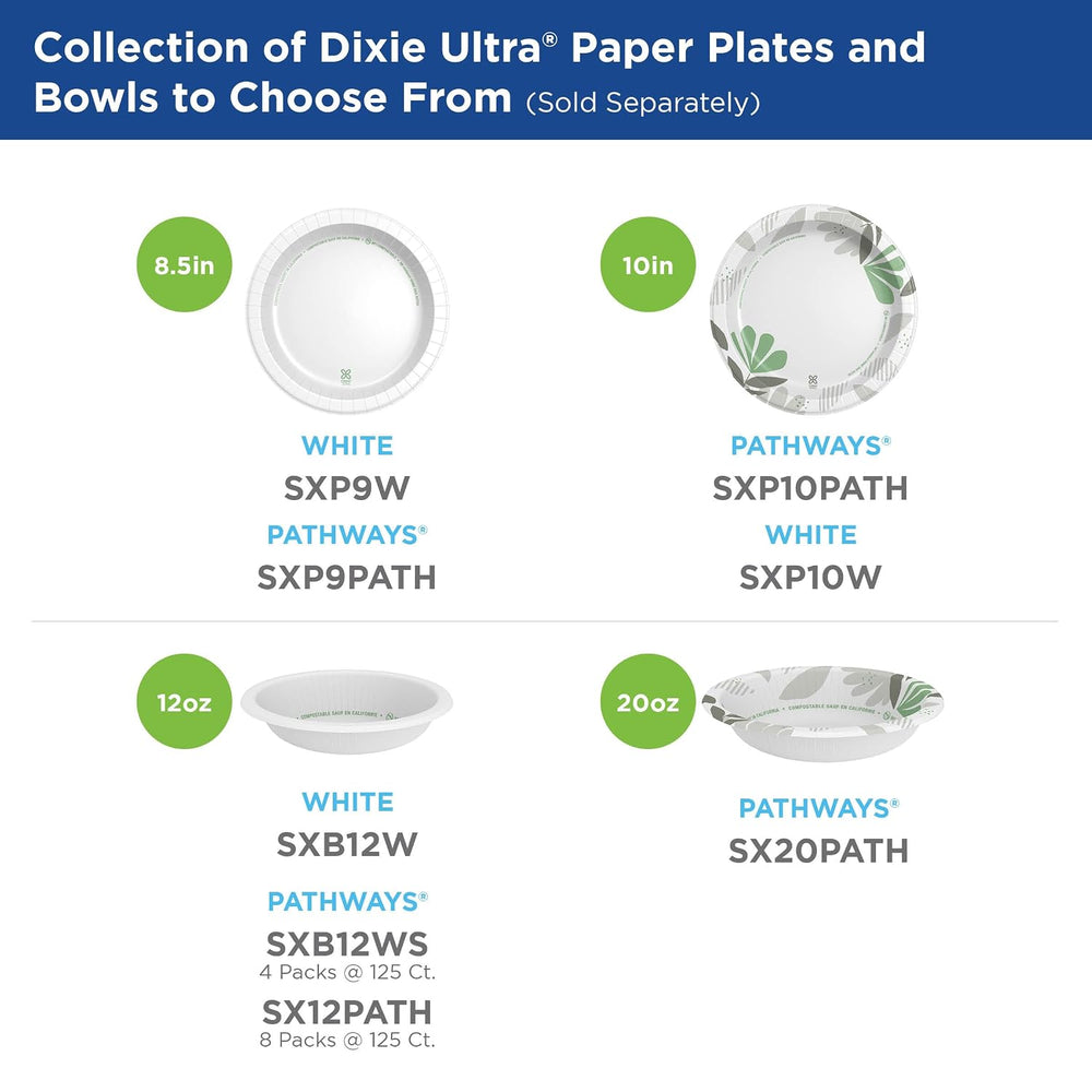 Dixie Ultra 20 oz Heavy-Weight Paper Bowls, Pathways, 500 Count, Bulk Case, 4...