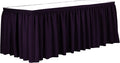 Ultimate Textile Pleat Polyester Fabric Table Skirt - Machine Washable Flame Resistant with Clips for Events, Weddings & Trade Shows, Cut & Sewn in Paterson, NJ - Aubergine, 17' Shirred Pleat