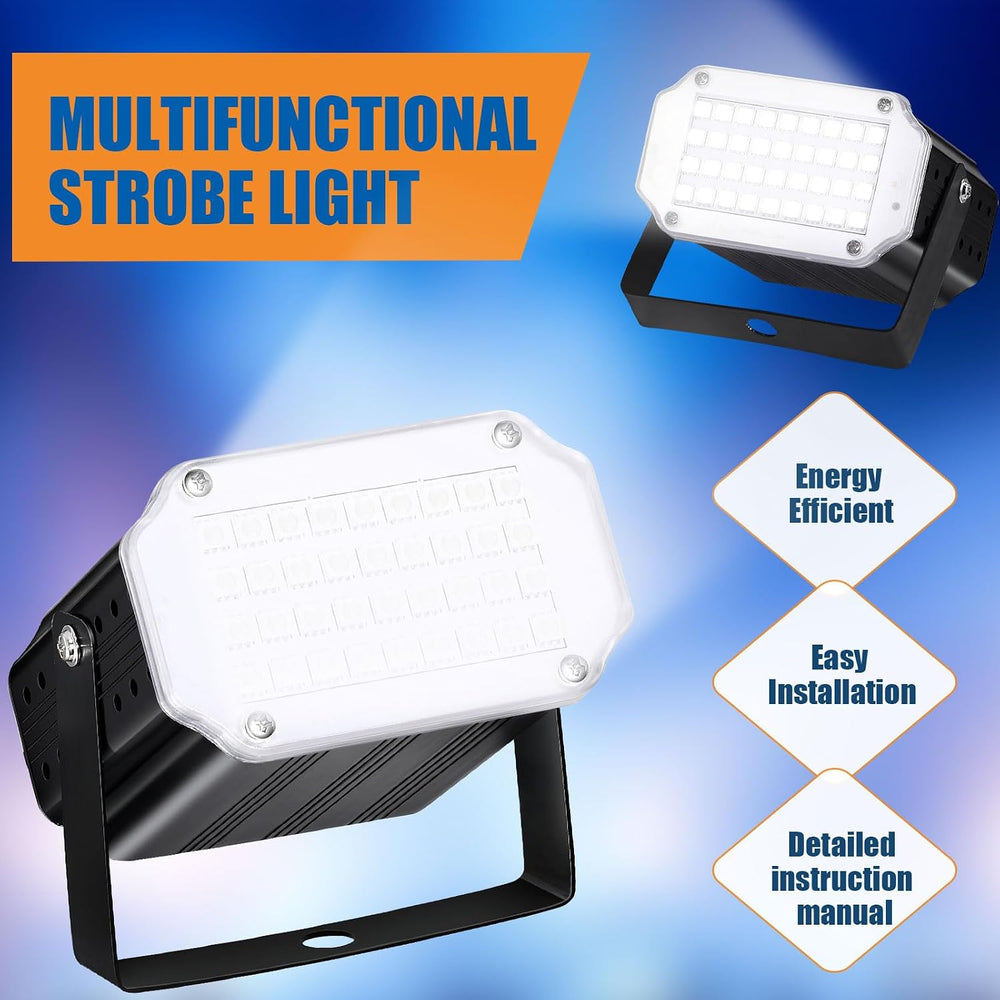 4 Pcs Halloween Strobe Light for Parties LED Strobe Light Sound Activated and...
