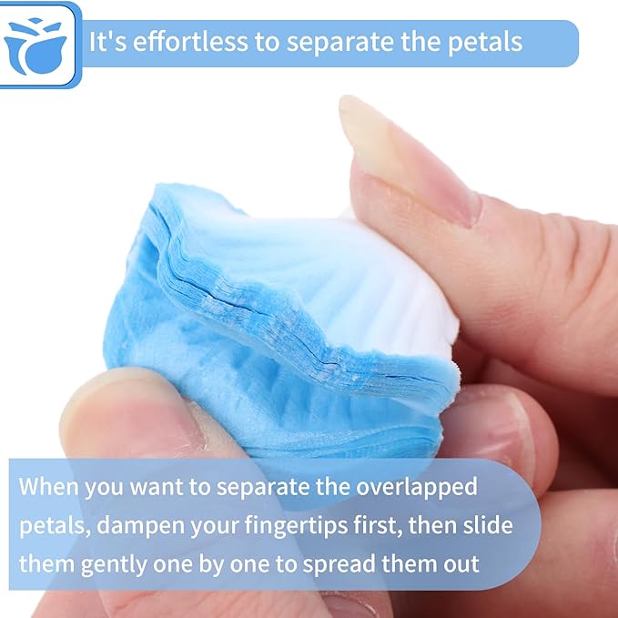 1000 Pcs Artificial Fake Rose Petals,Flower Petals for Romantic Night, Engagement, Party, Wedding, Event Flower Decorations, in Bulk(Light Blue and White)