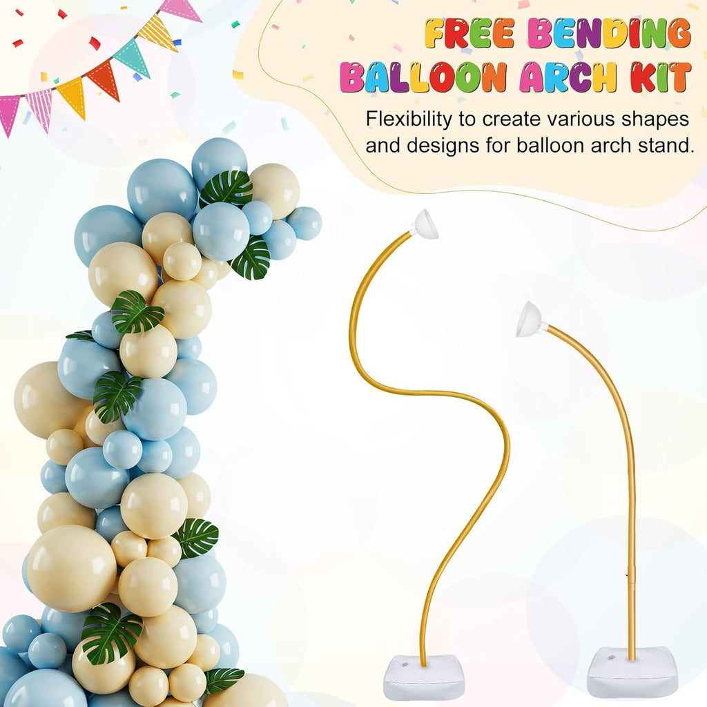 AerWo Balloon Arch Stand, Bendable Balloon Arch Kit with Light Strings