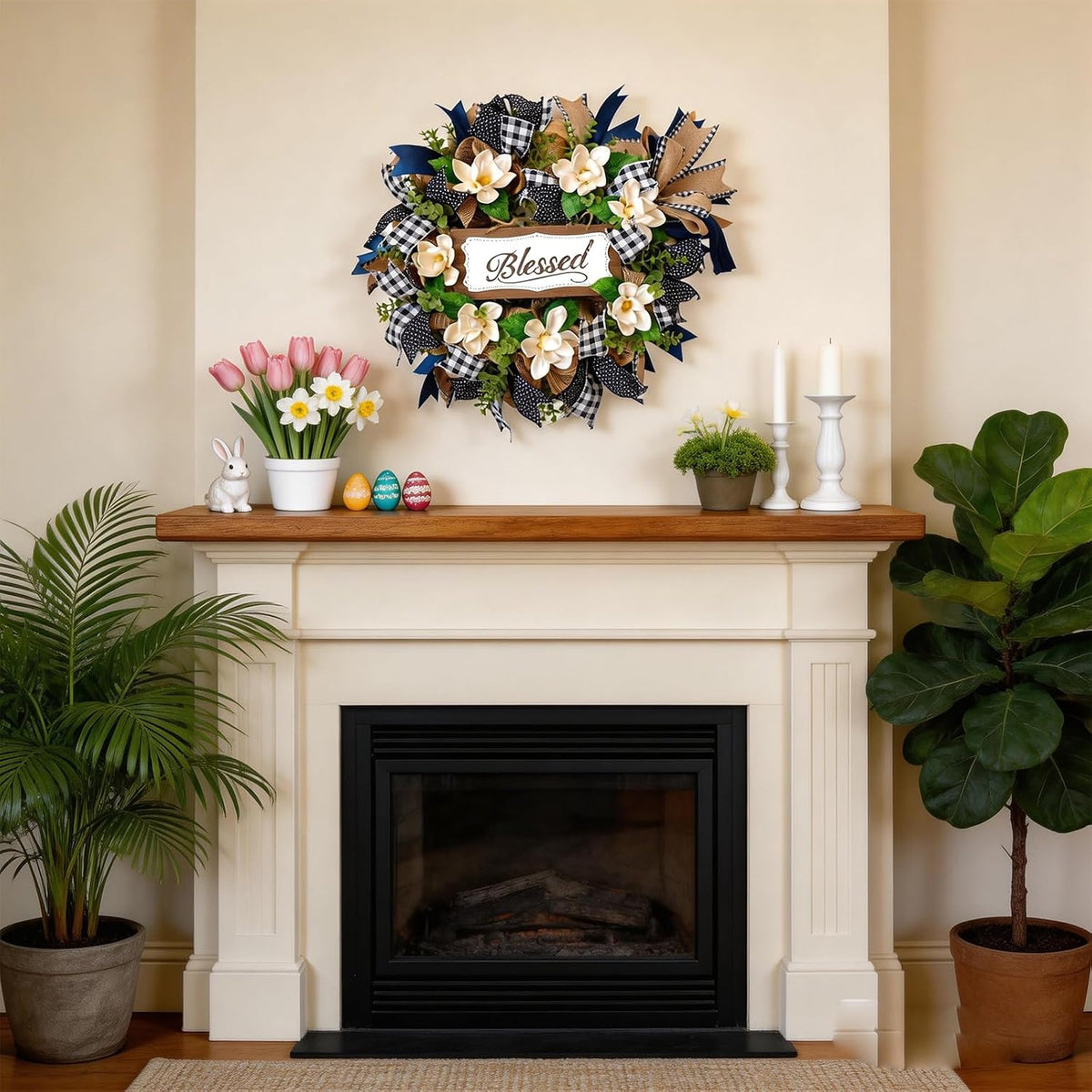 22 inch spring wreath blessed magnolia wreath with, package contents