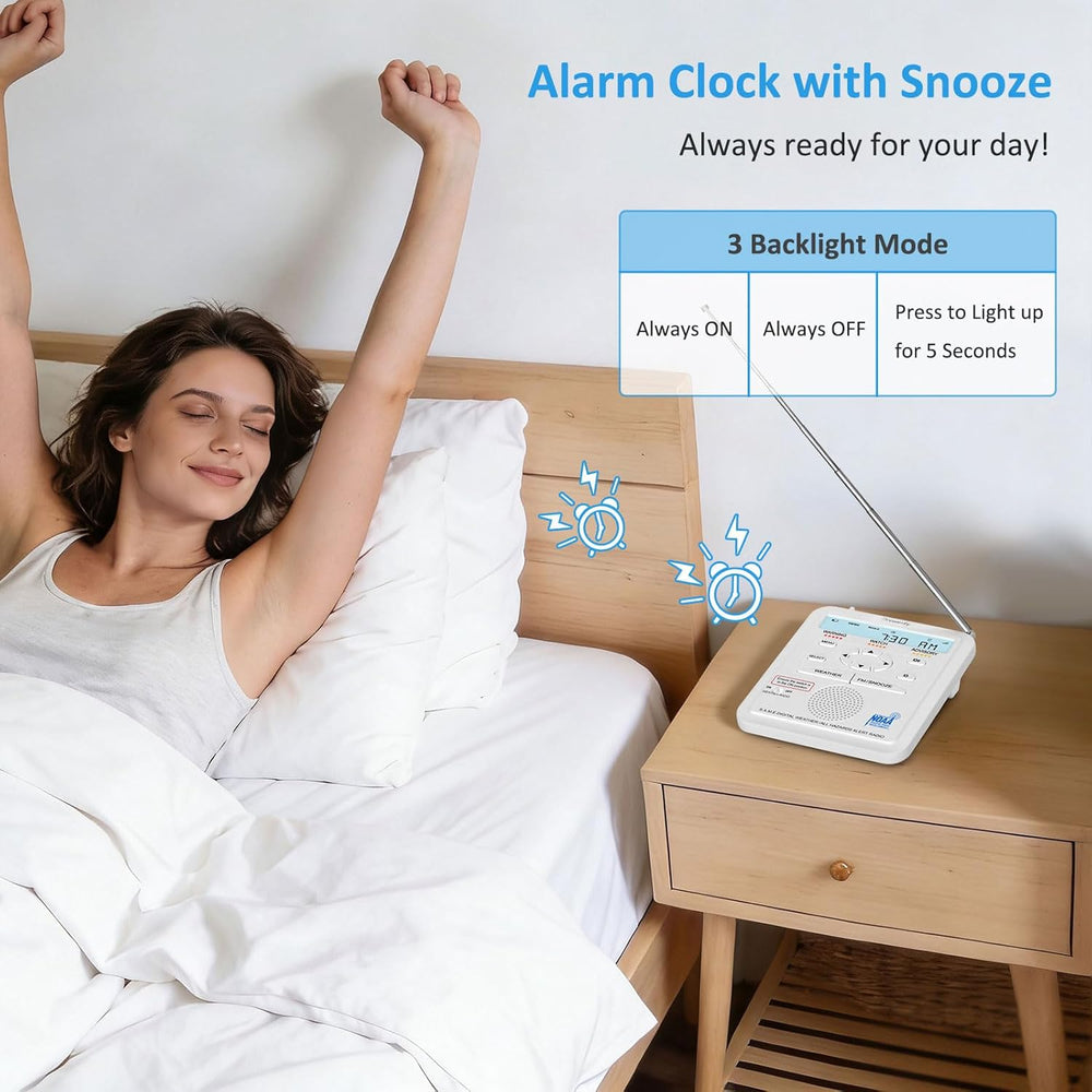 DreamSky Weather Radio NOAA Alert with Battery Backup & FM Radio for Home