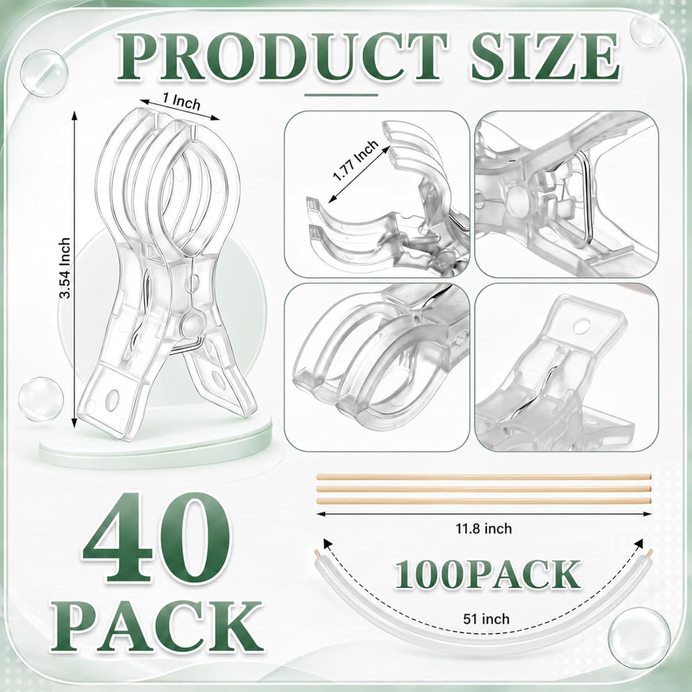40 Pack 3.5 Inch Balloon Arch Clips 100 Pcs 260 Long Balloons Kit