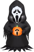 Gemmy Ghostface Halloween Inflatable, 3.5 Ft Tall Lighted Yard Decoration with Jack O Lantern, Outdoor Decor with Stakes and Tethers