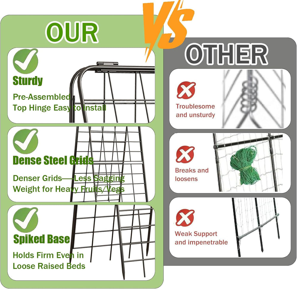 Heavy Duty 50"x17" Adjustable A-Frame Trellis for Climbing Plants –...