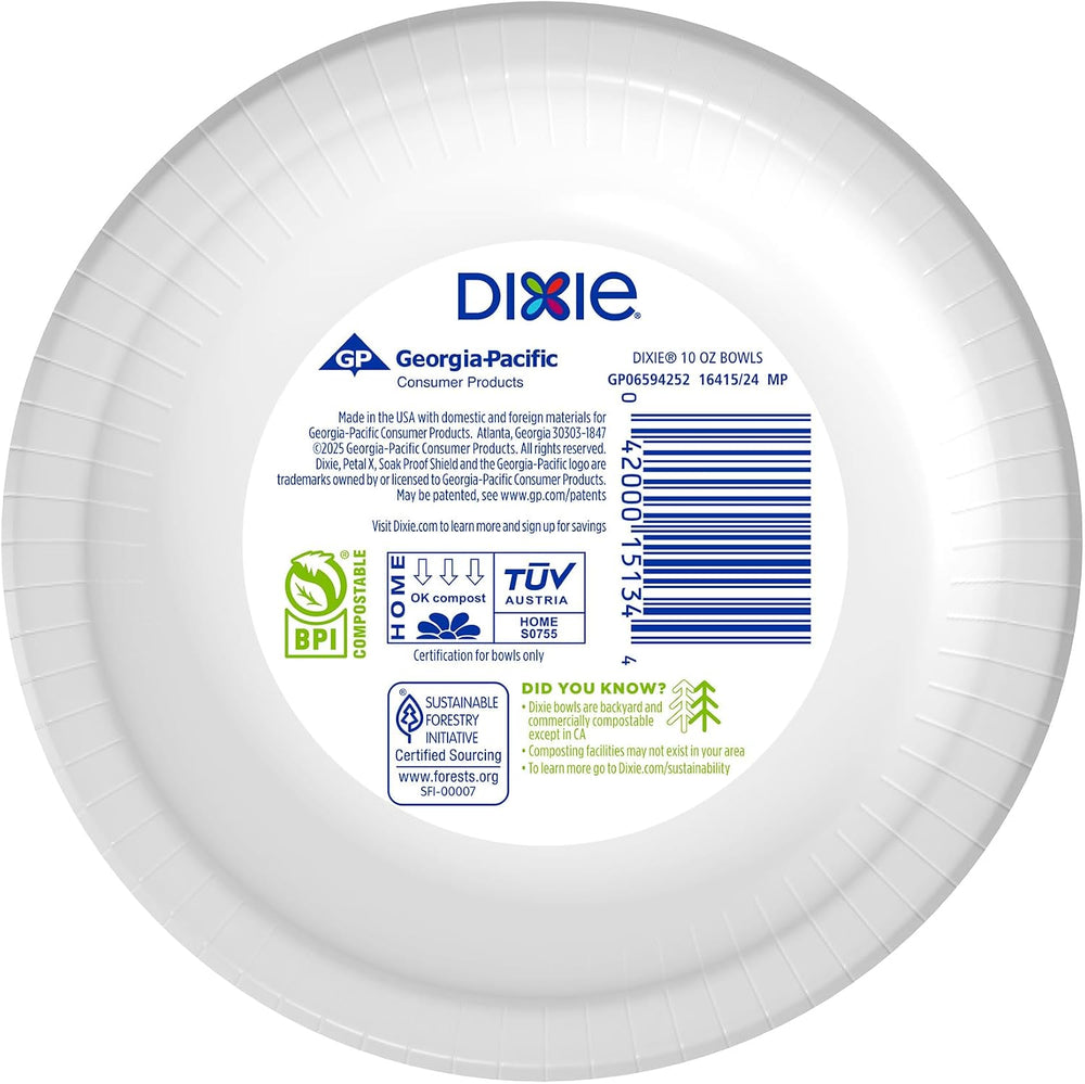 Dixie Small Paper Bowls, 10 Oz Disposable Bowls for Snacks, 280 Count