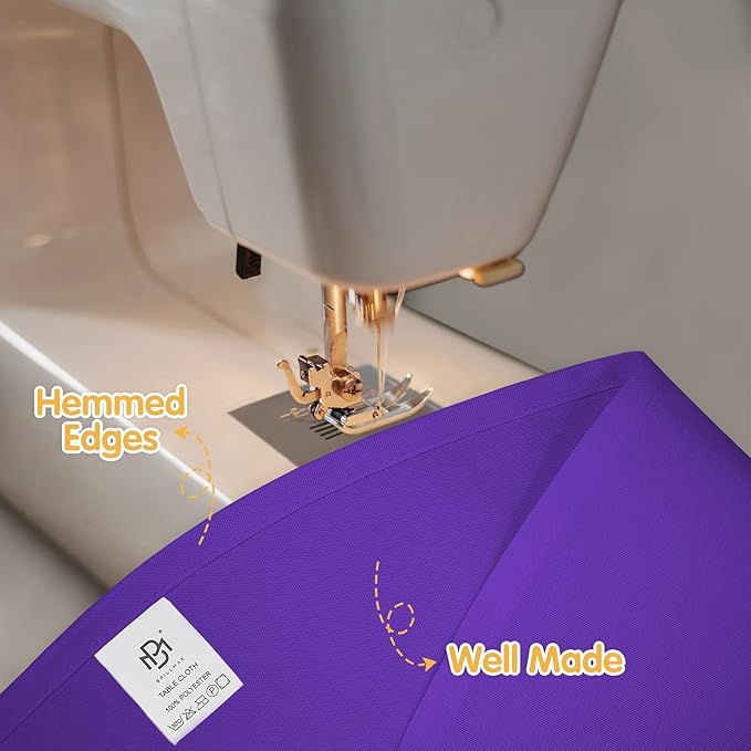 BRILLMAX 8 Pack Purple Round Tablecloths 90 Inch - Circle Bulk Linen Polyester Fabric Washable Table Cloth Cover for Wedding Reception Banquet Birthday Party Buffet Restaurant