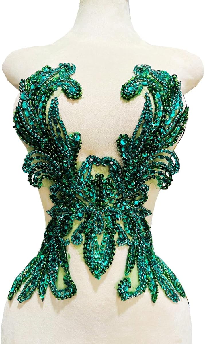 Pure Handmade Rhinestones lace Applique Accessories handsewing Beads Stones T...