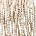 48Ft Christmas Wood Bead Garland Rustic Holiday Decor for Tree (Natural)