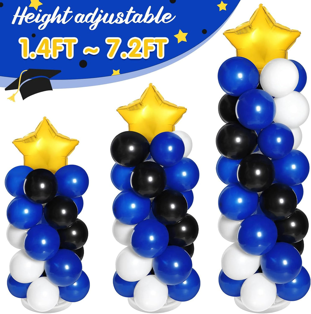 2 Sets of Balloon Column Stand Kit with 2 Star Balloons 100 Latex Balloons 2 ...
