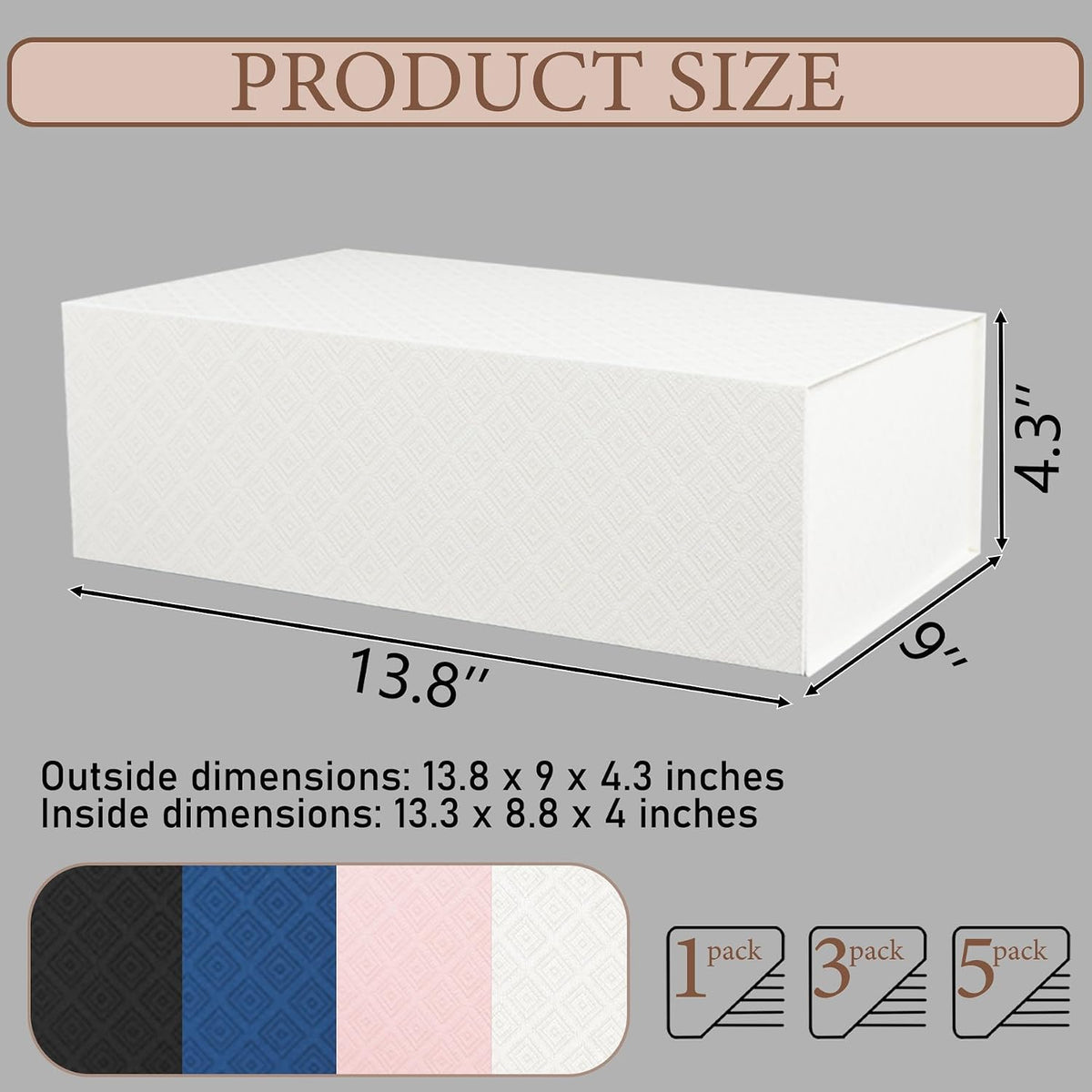 rayofsun cream geometry pattern gift boxes with magnetic, close-up detail