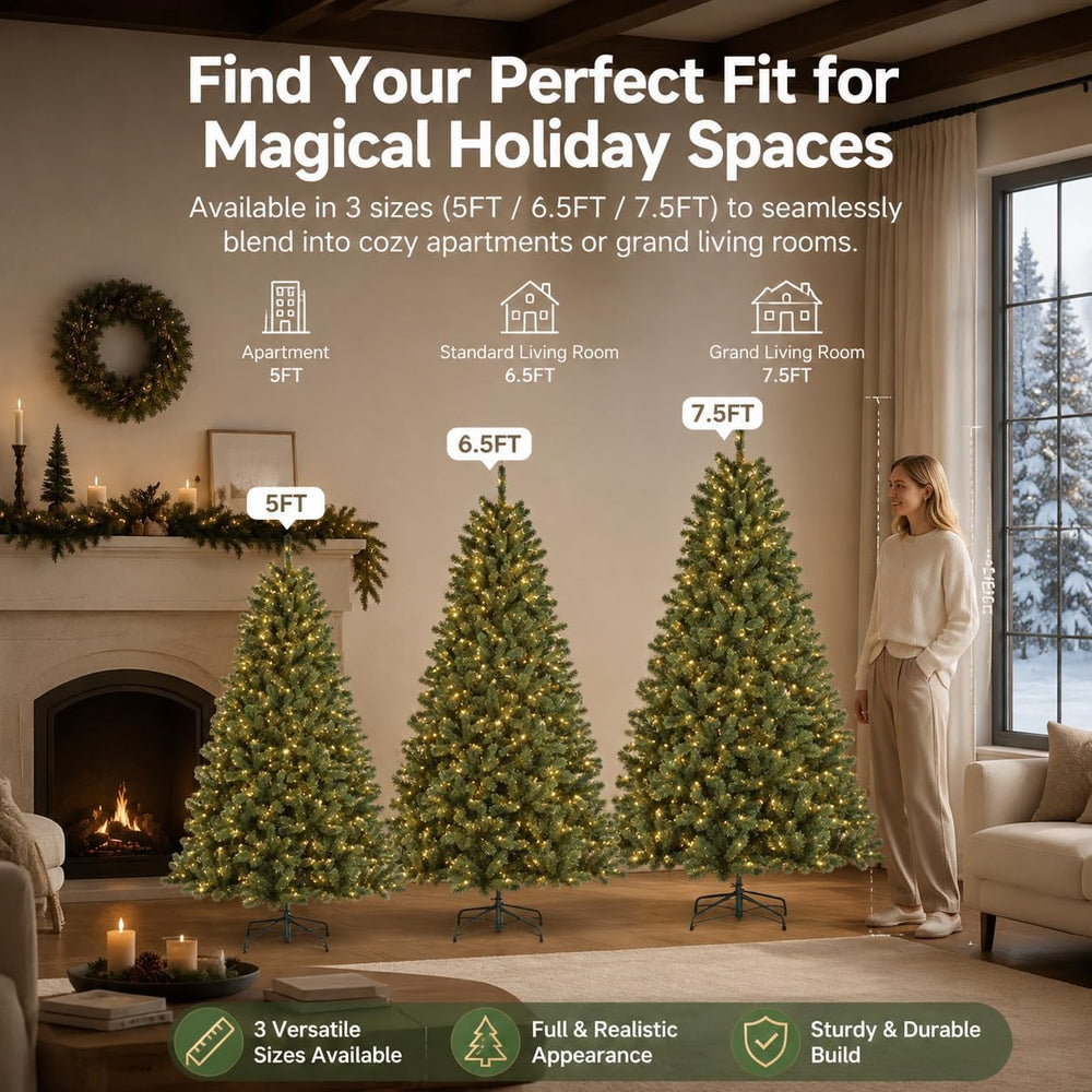 6.5FT Pre-lit Artificial Christmas Tree