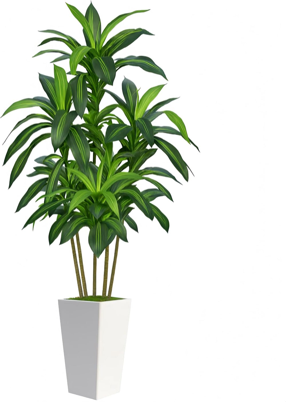 Flydeer 7FT Artificial Dracaena Tree with Tall White Planter, Floor Plant