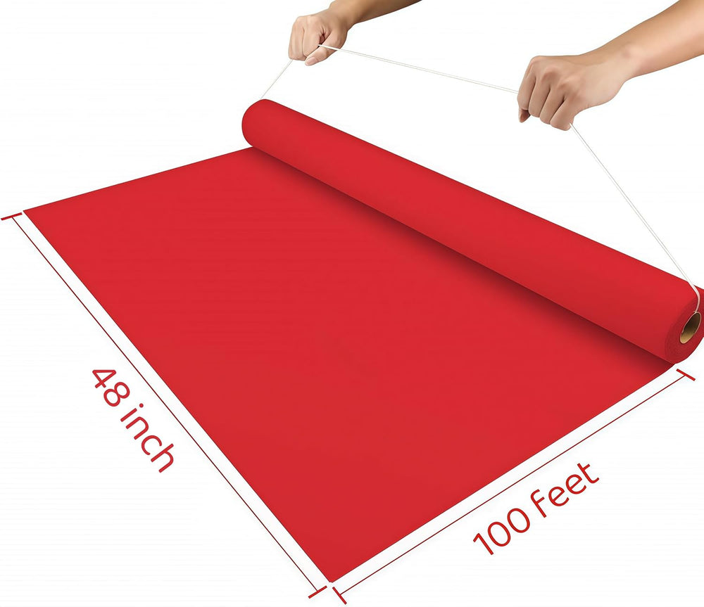 Thick Disposable Red Aisle Runner, 4x100 Feet