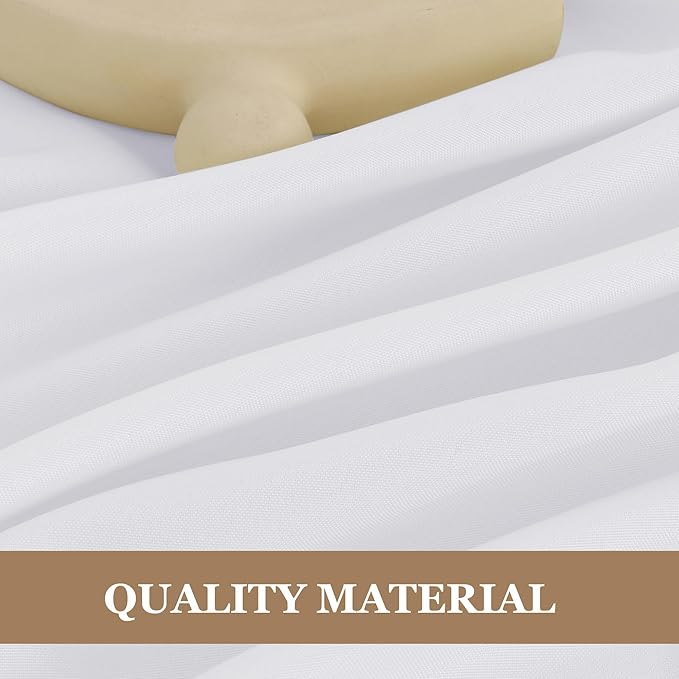 Fitable 6 Pack White Square Tablecloths - 70 x 70 Inches - Stain Resistant and Reusable Table Clothes, Polyester Fabric Table Covers for Dining, Card Tables, Coffee Tables