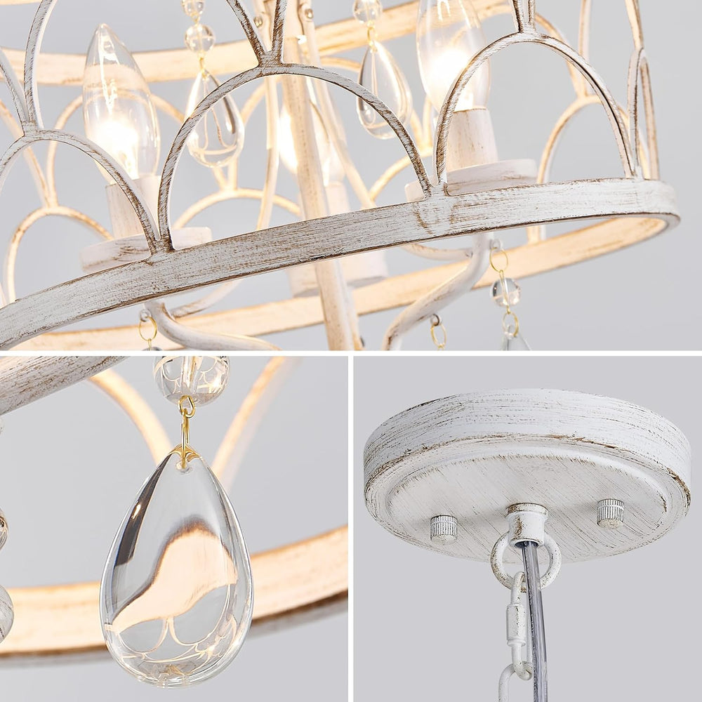 Small Crystal Chandelier, Modern Crystal Chandelier for Dining Room, Rustic F...