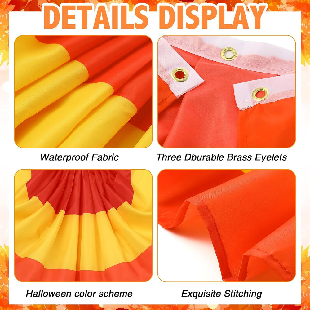 4 Pcs 3 x 6 ft Orange Fall Thanksgiving Flag Buntings for Outside