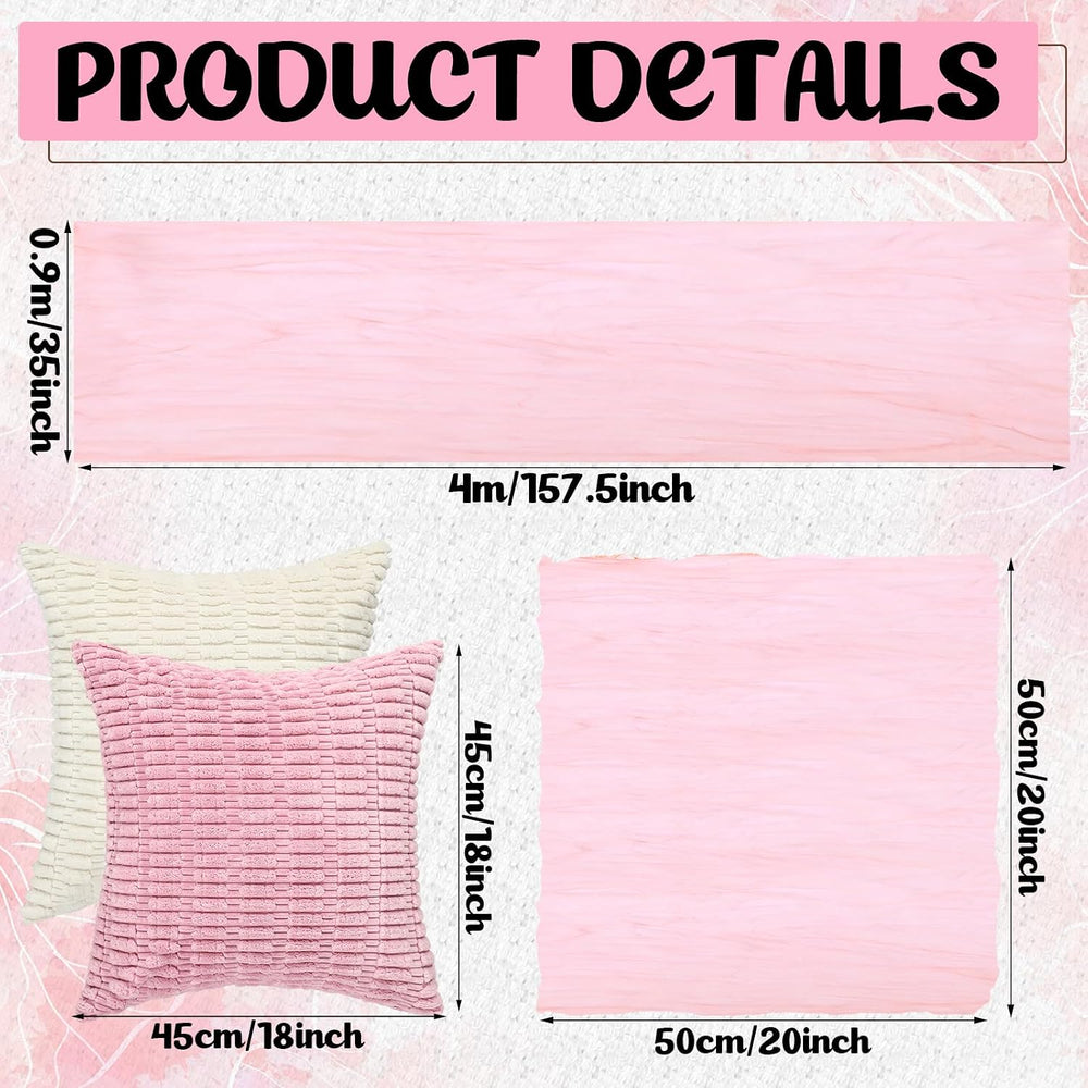 14 Pack Extra Large Pink Picnic Blanket Kit 91x71'' Outdoor Boho Pink...