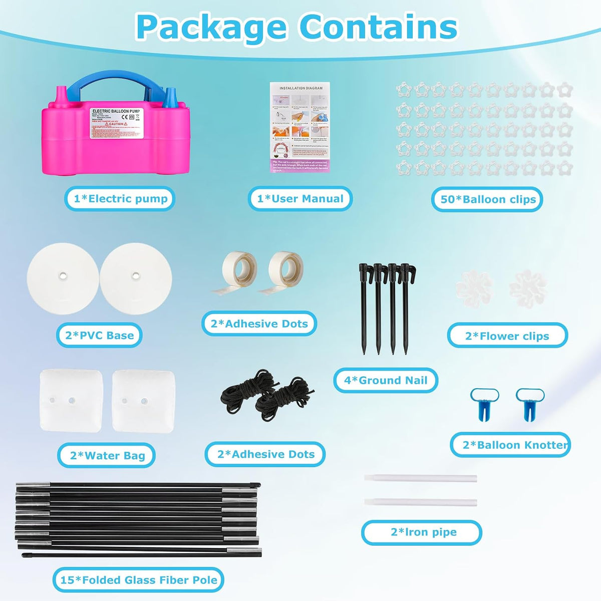 Balloon Arch Kit with Balloon Pump Electric