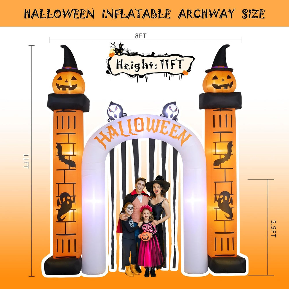 11FT Giant Halloween Inflatable, Giant Halloween Inflatables Archway, Outdoor...