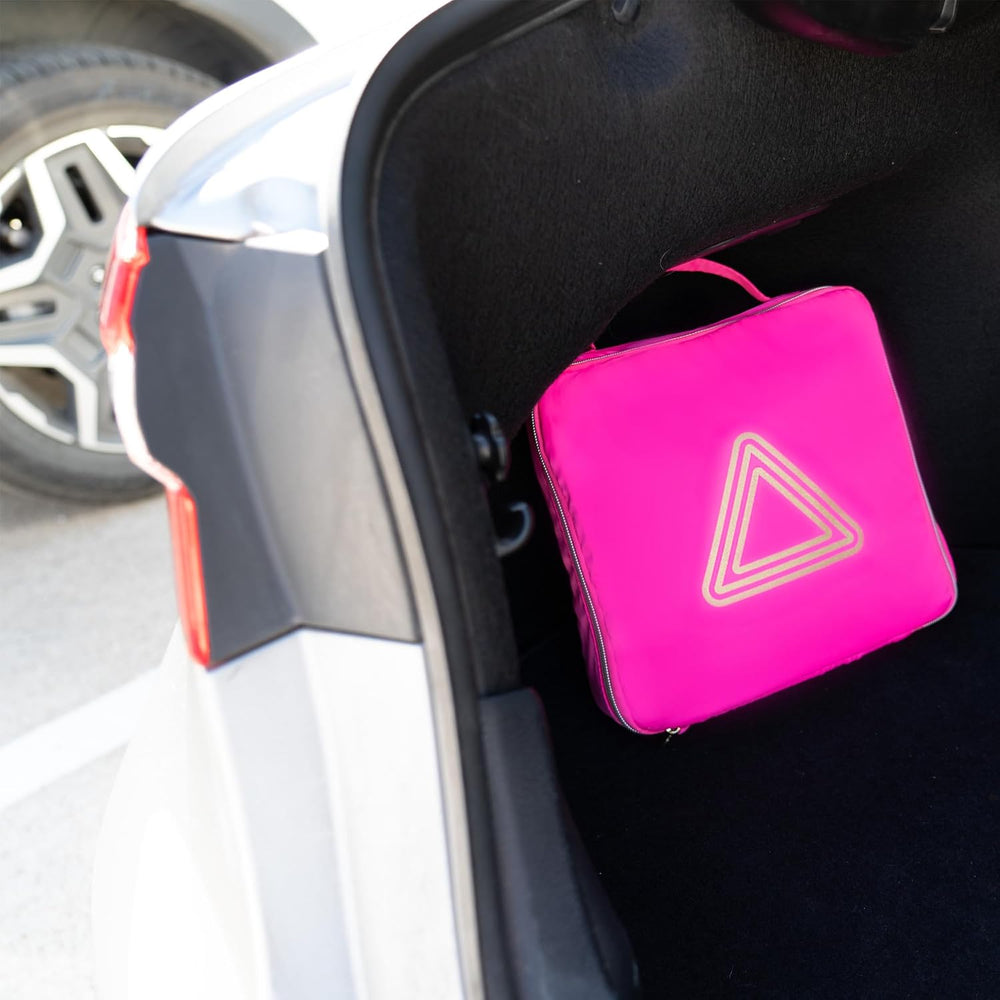 Supercharged Car Emergency Kit – 52-Piece Pink Roadside Safety Tools with Jum...