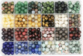 500pcs 8mm Natural Round Gemstone Beads Hole Size 1mm DIY Smooth Beads for Bracelet Necklace Earrings Jewelry Making,Box Packed (24 Material-4,8mm)