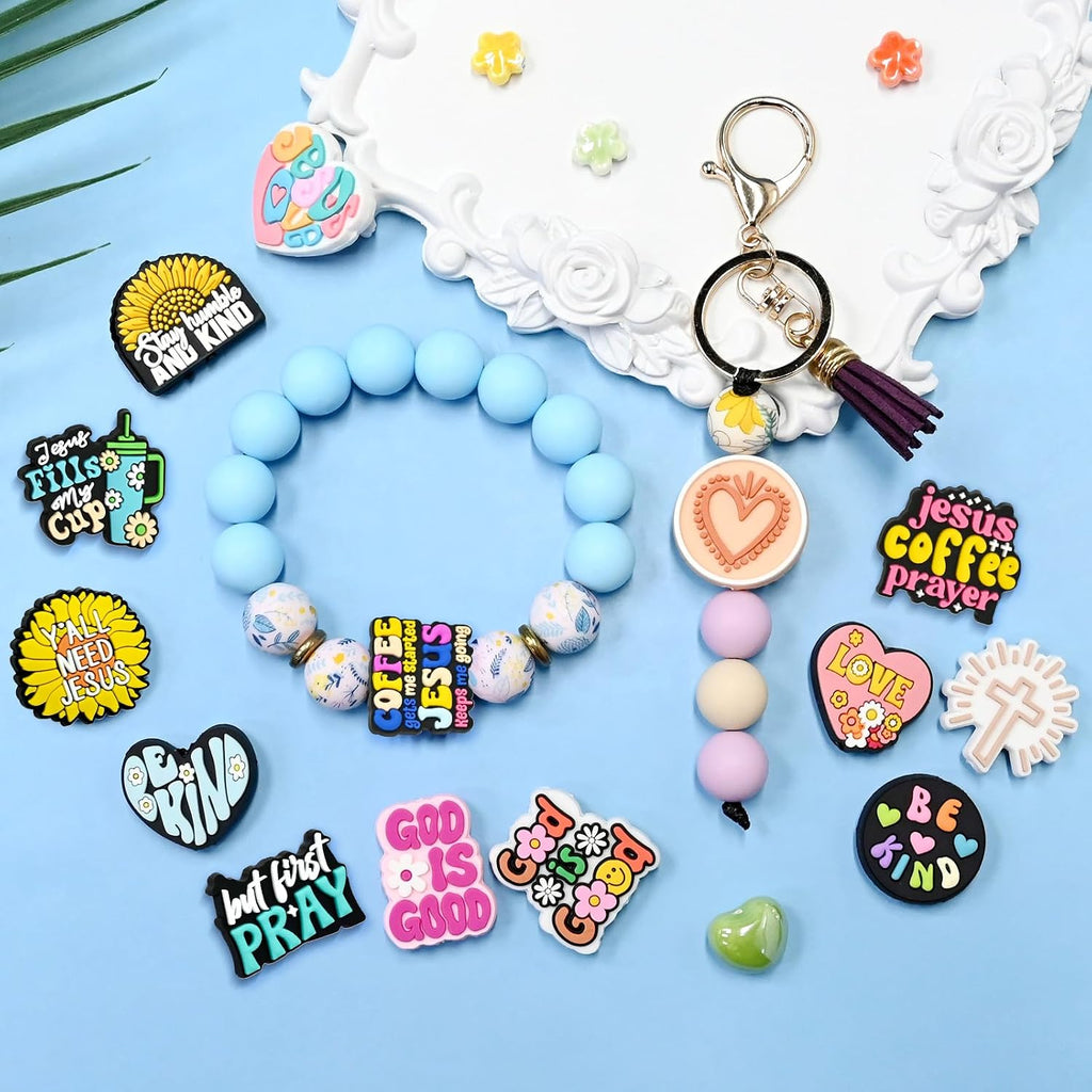jesus focal beads forpens, bulk silicone focal beads, close-up detail