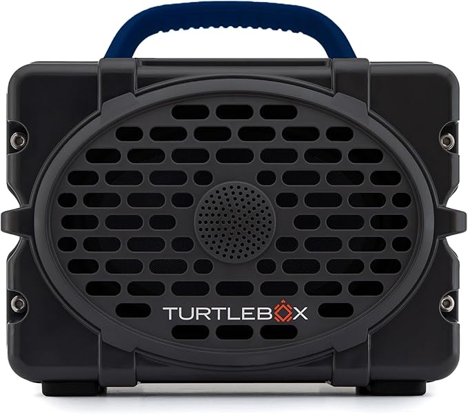 Turtlebox Original Gen 3: Portable Outdoor Bluetooth Speaker – Ultra-Loud (120dB), Waterproof (IP67), Rugged, Impact-Resistant, 3-Day Battery | Party Mode: Unlimited Pairing Stereo, Gray/Royal Blue