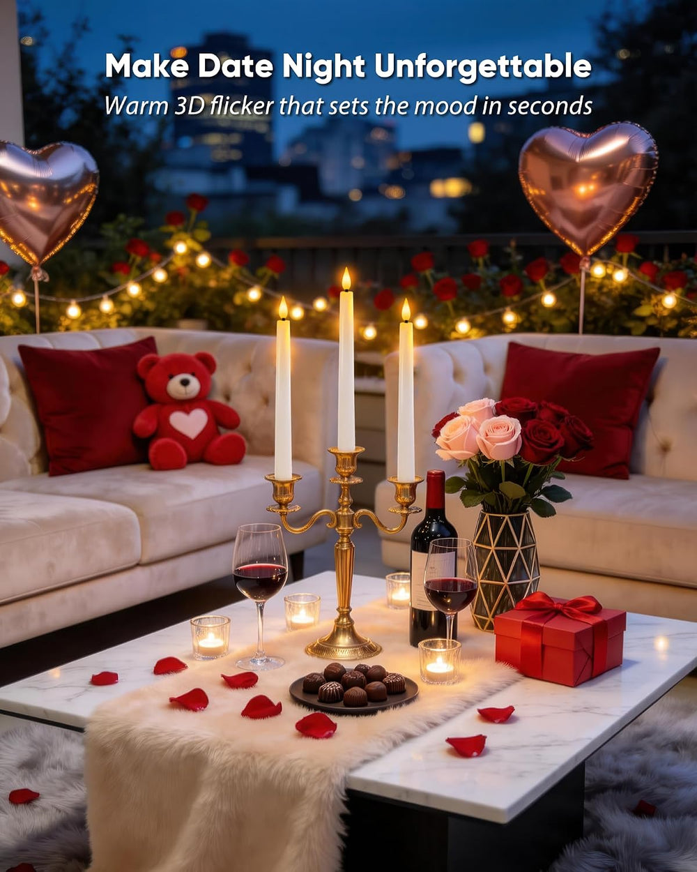Homemory 12 Pcs Waxy Flameless Taper Candles with Remote, Led Flameless Candl...