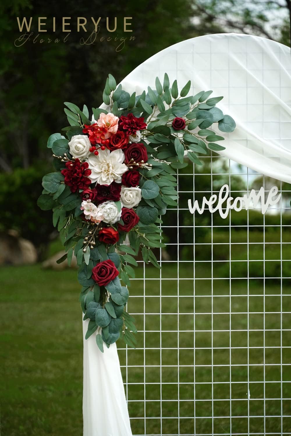 Artificial Wedding Arch Flowers Kit(Pack of 3),2Pcs Artificial Flower Arch De...