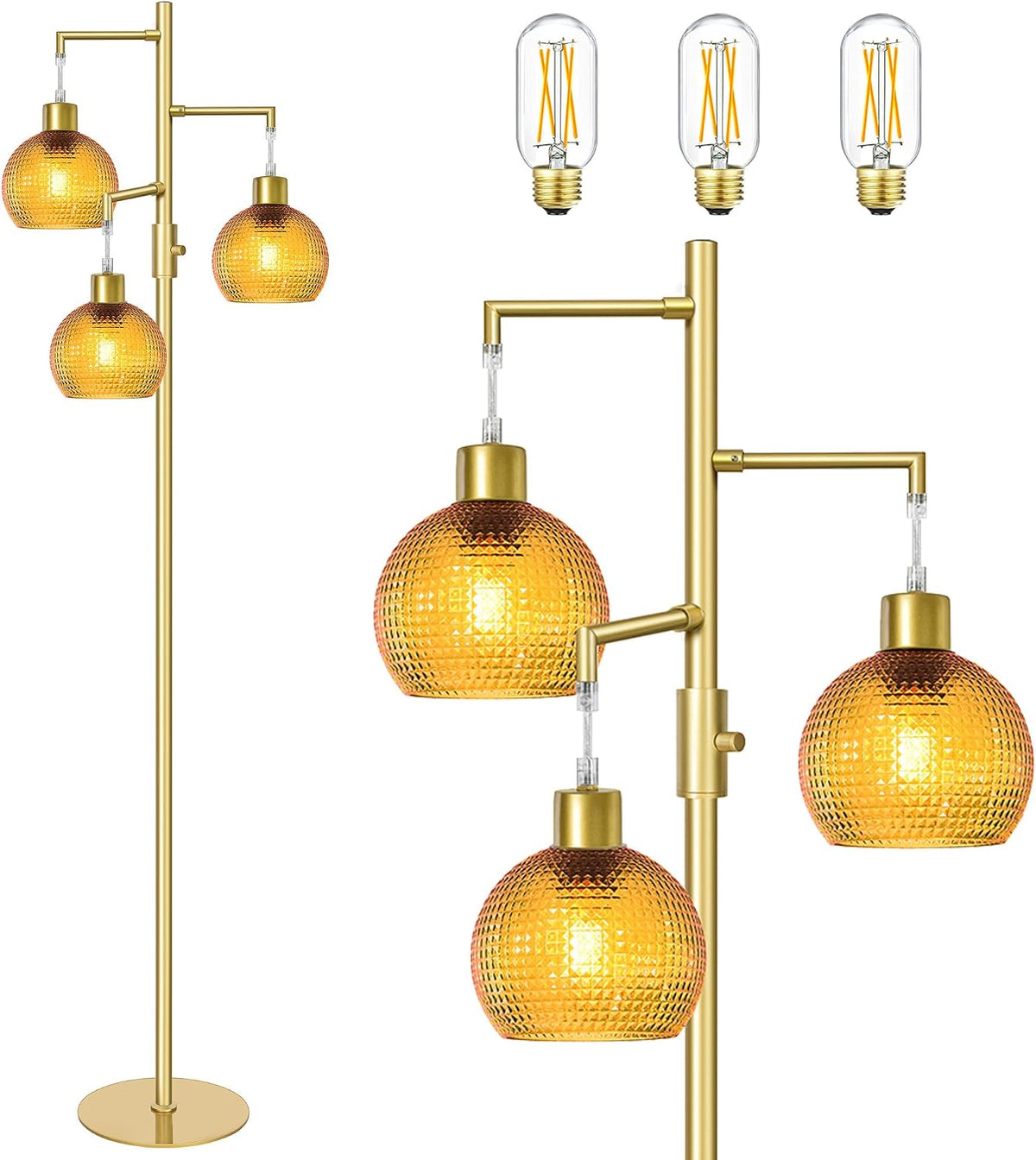 Modern Floor Lamp for Living Room,Mid Century Standing Tree Lamps Dimmable