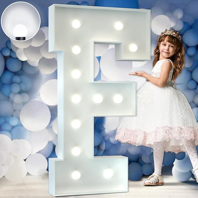 Marquee Letters 4 Feet Tall Large Light Up Letters Baby Shower Decorations Wedding Engagement Proposal White Party Decorations Marry Me Sign Big Cardboard Backdrop F