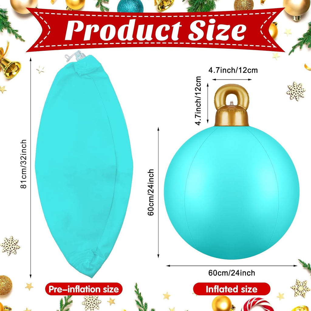 jetec 4 pcs giant inflatable christmas ball, solid shown in use