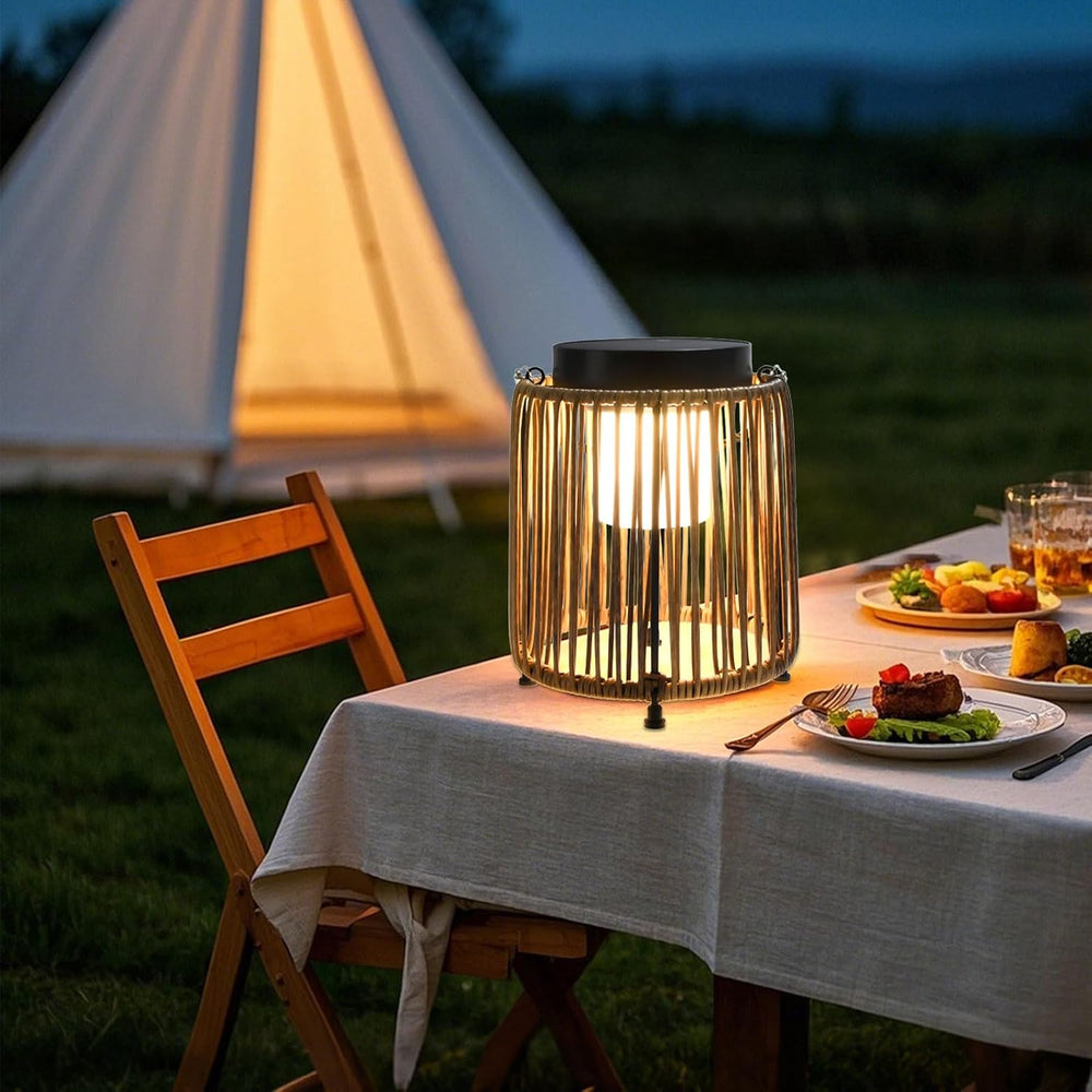 Outdoor Solar Lantern for Patio Waterproof, Rechargeable Table Lamp