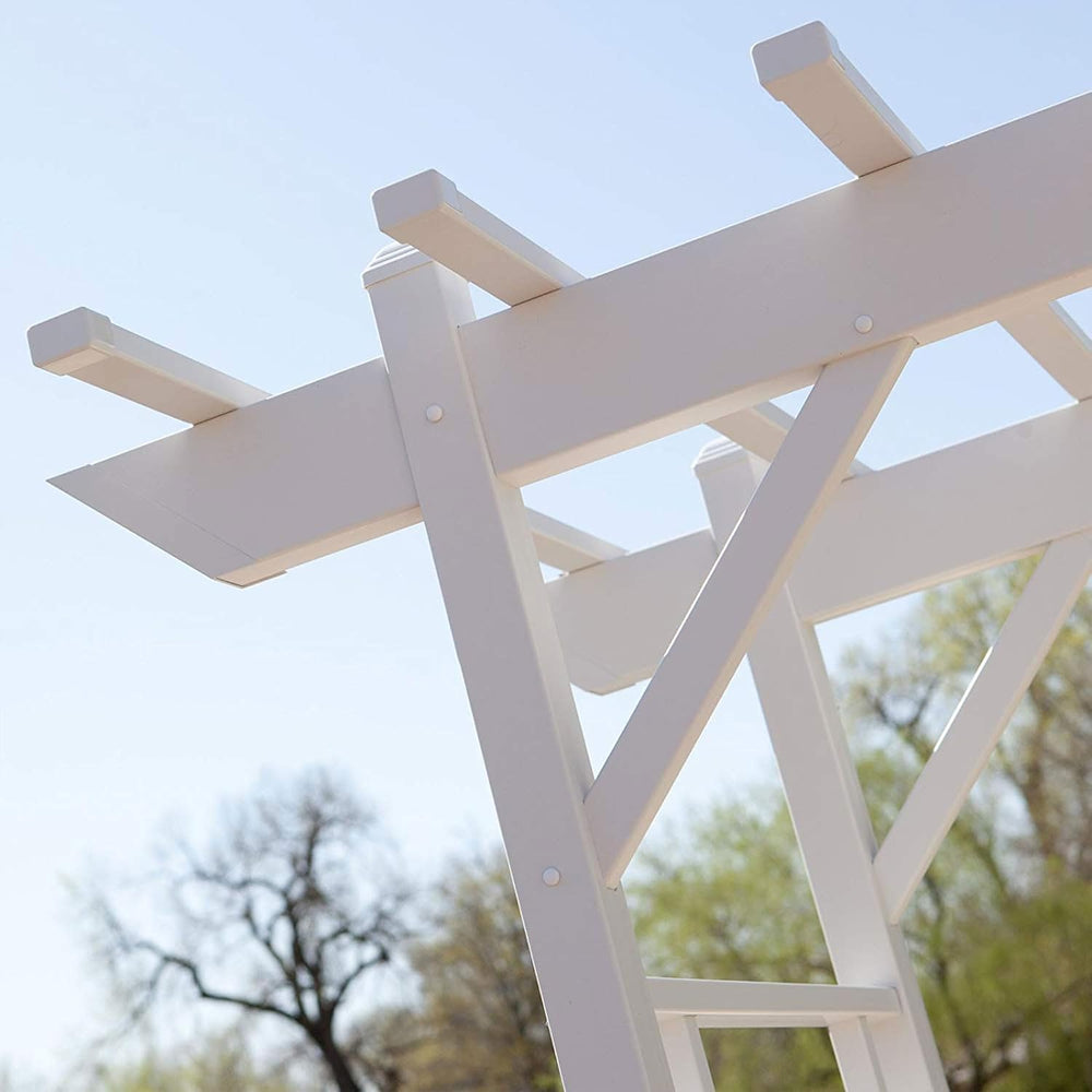 Dura-Trel Wellington Arbor 72" x 85" Outdoor Garden Trellis, White