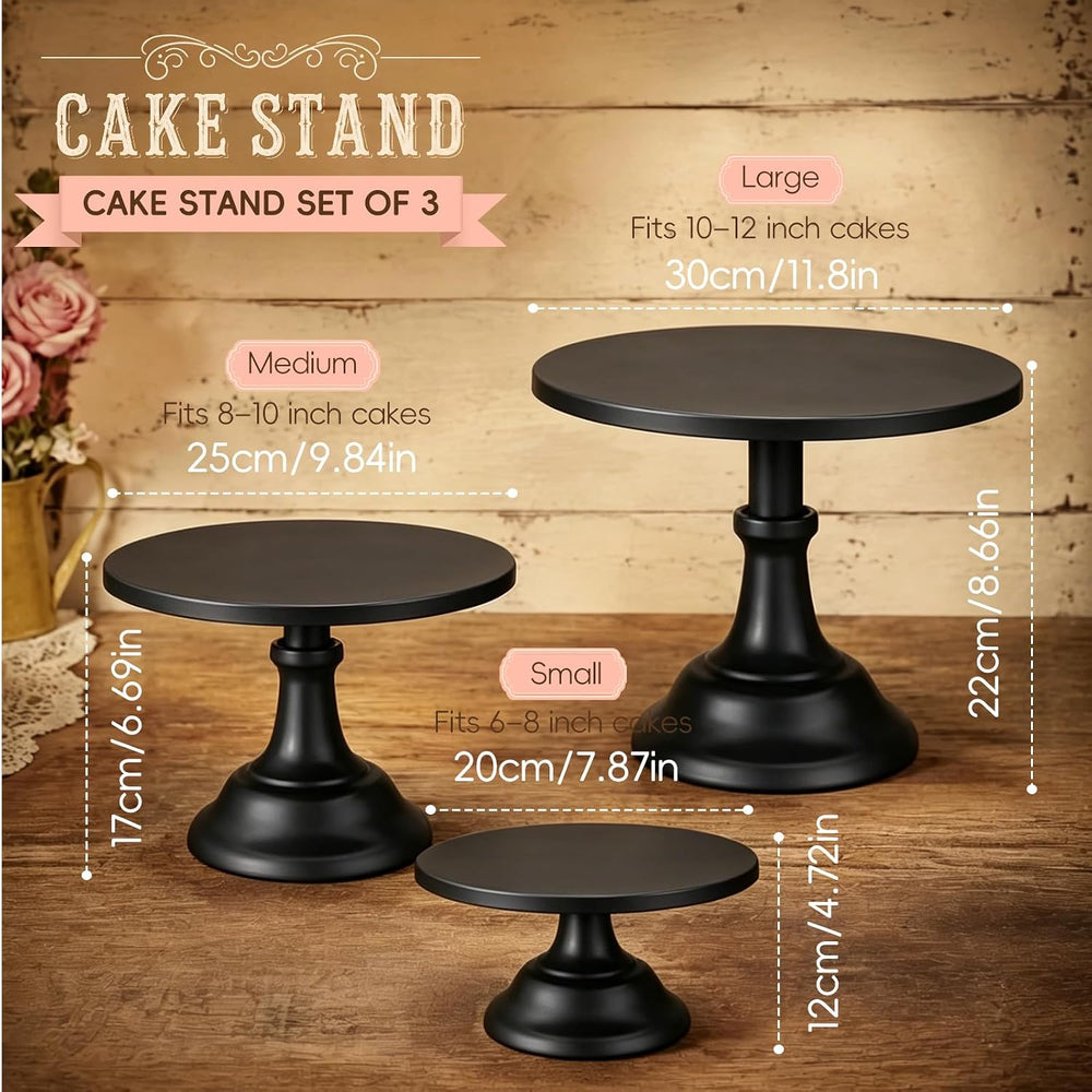 3 Pcs Cake Stand Set,8"/10"/12" inch，Metal Cupcake Holders Sta...