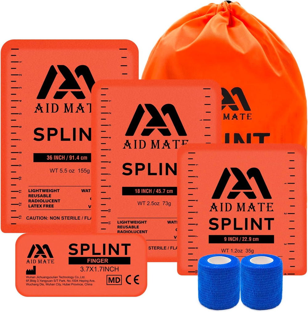 First Aid Splint Kit – 4 Reusable Malleable Splints (36"/18"/9&quot...