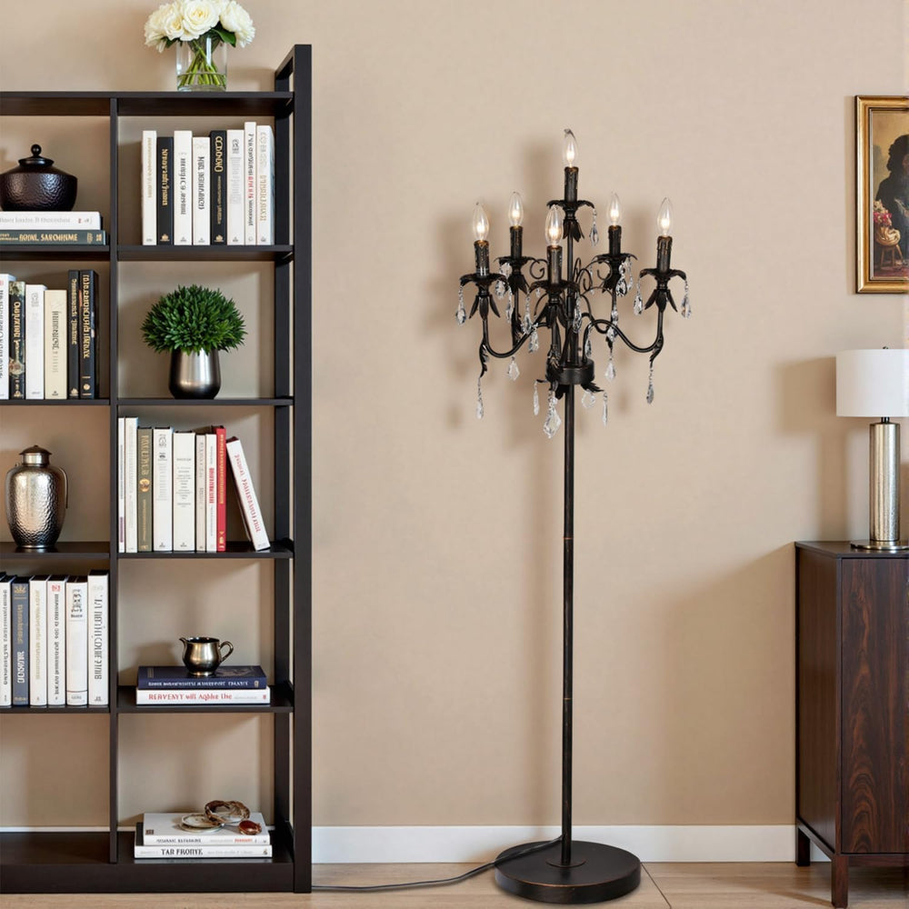 65" Crystal Chandelier Floor Lamp, E12 Base