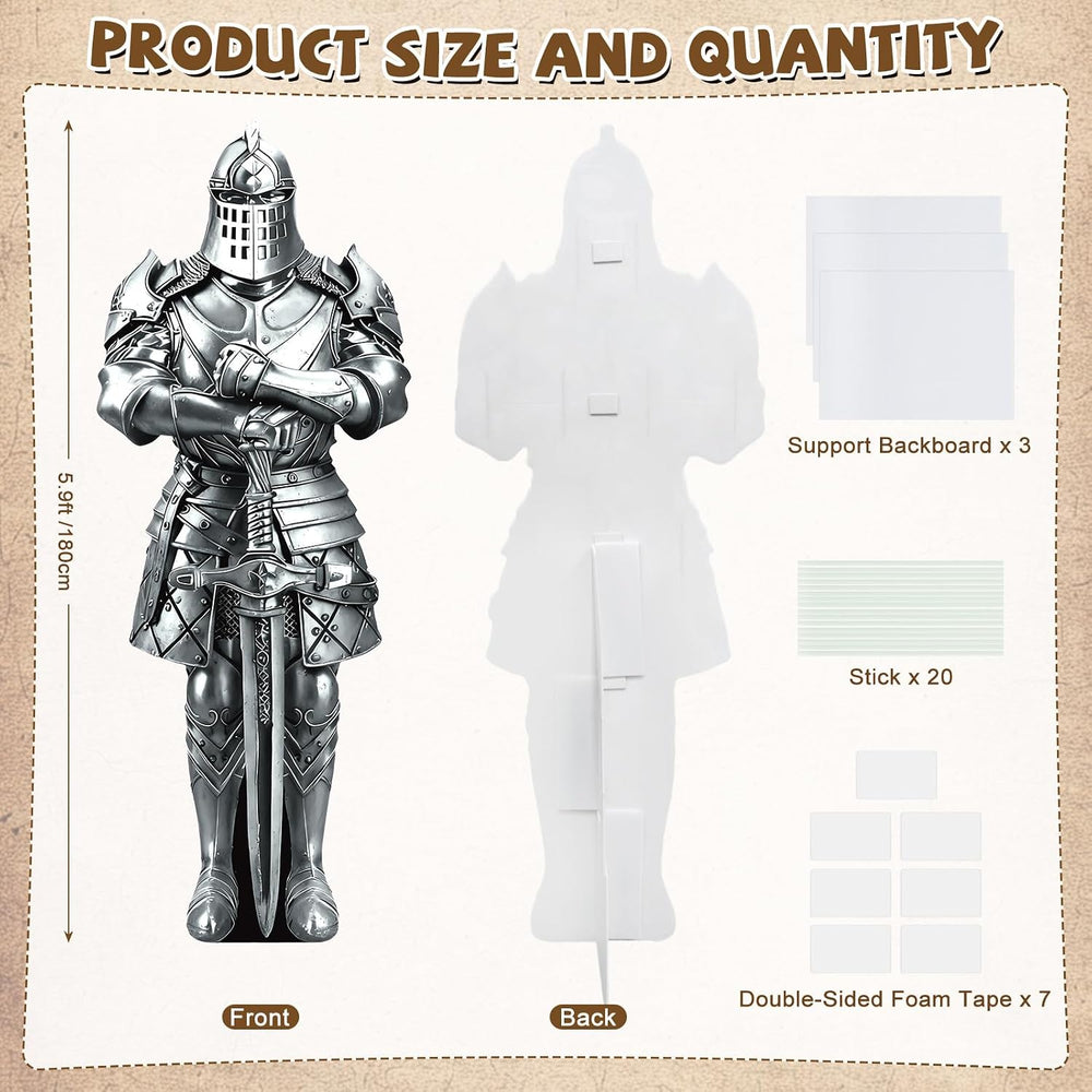 1 CS 5.9 ft Life Size Medieval Knight Plastic Corrugated Cutout