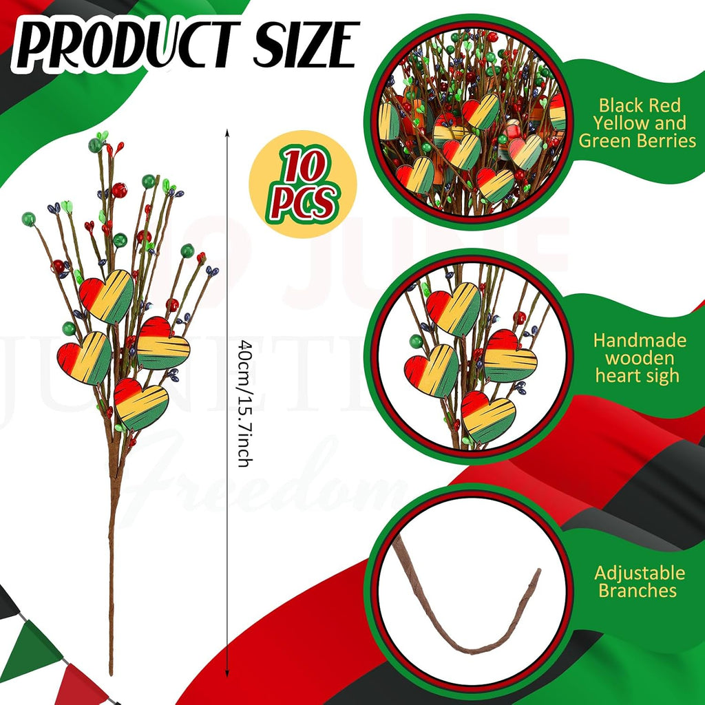 thiccywoov 10 pcs happy juneteenth decorations happy juneteenth, close-up detail