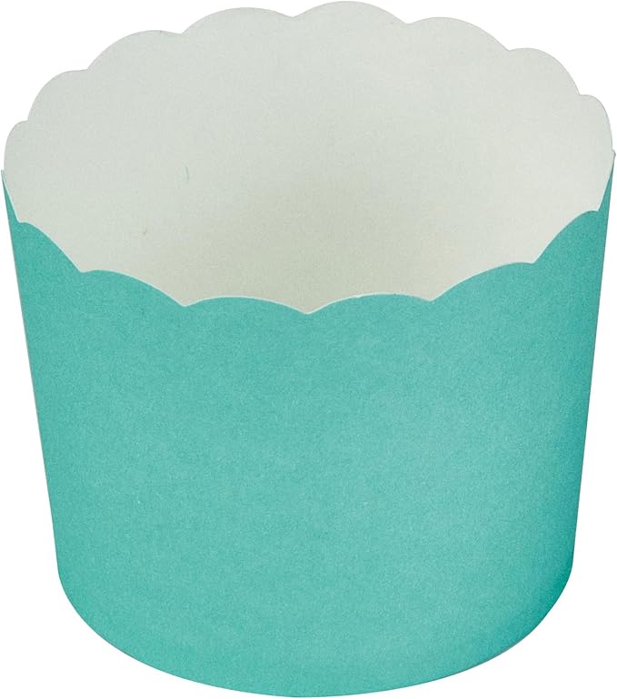Panificio 6 Ounce Cupcake Wrappers, 200 Scalloped Baking Cups - Oven-Ready, Greaseproof, Turquoise Paper Cupcake Liners, Disposable, For Birthdays, Baby Showers, Or Weddings - Restaurantware (200 Pack)