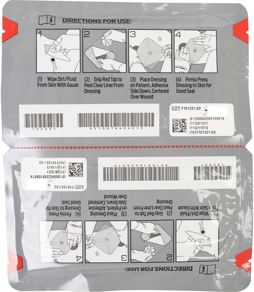 North American Rescue HyFin Vent Chest Seal (Twin Pack) NAR Vented Wound Ches...