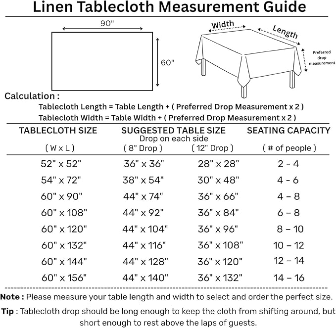 Solino Home Linen Tablecloth 60 x 90 Inch - 100% Pure Linen Oil Green Table Cloth for Rectangle Tables - Fete, Machine Washable Tablecloth for Fall, Autumn, Thanksgiving, Christmas