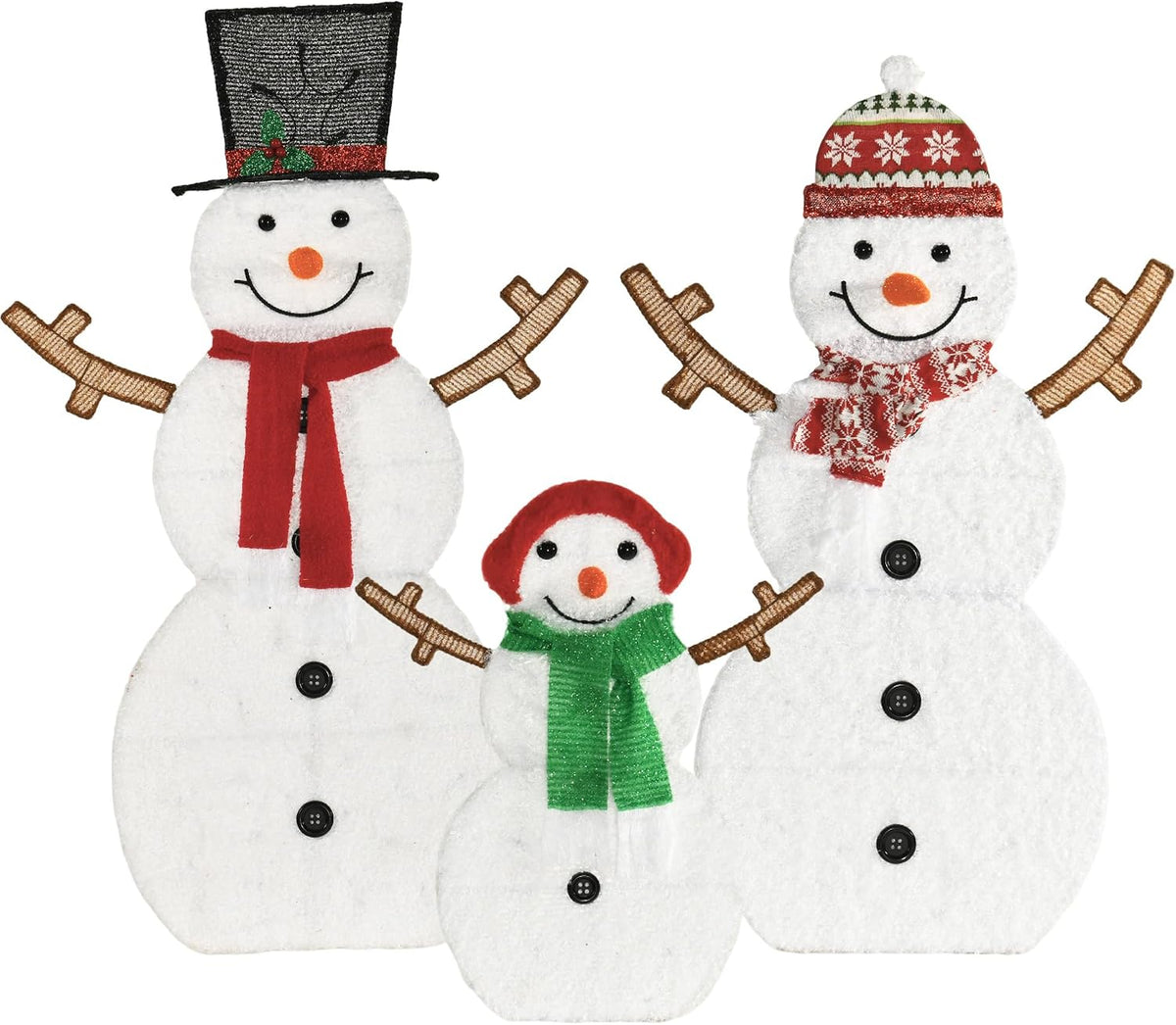 Lighted Snowman Family Outdoor Christmas Decoration, Set of 3