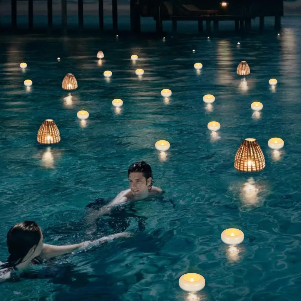 Flameless LED Floating Candles, 48 Pack 3" Waterproof Water Activated Ca...