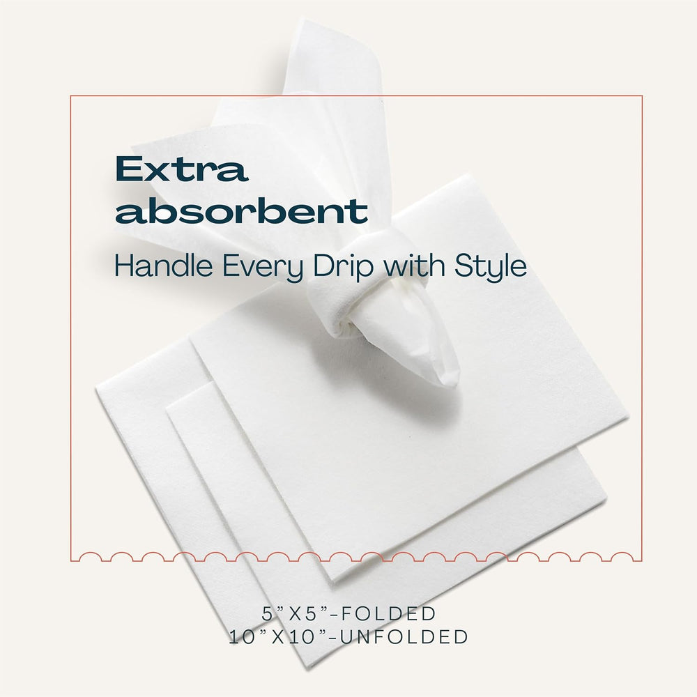 200 Linen-Feel Dessert And Beverage Napkins - Disposable Cloth-Like Cocktail ...