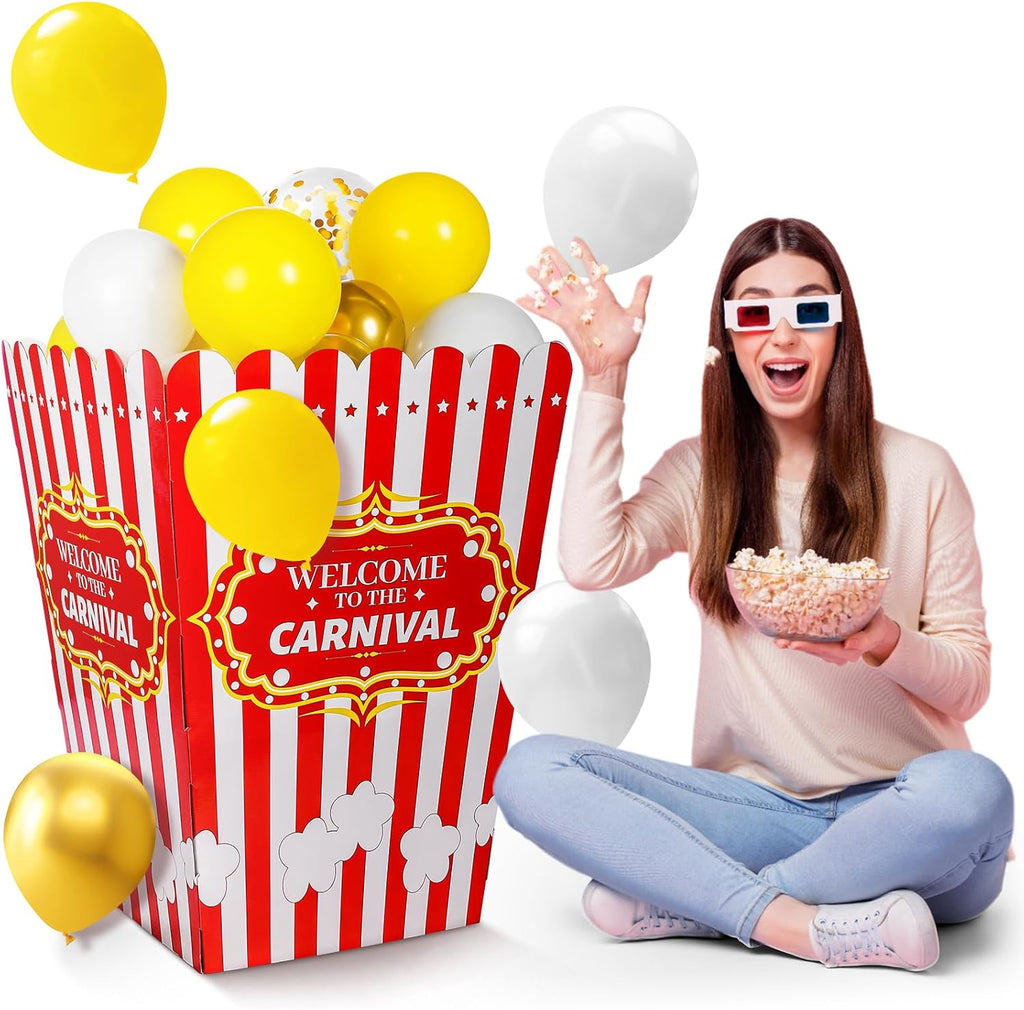 Blosssound 60 Balloons Giant Popcorn Box Decoration Stand Carnival Party
