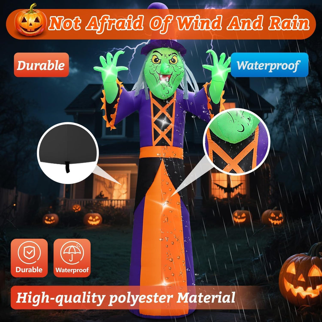 20ft extra large outdoor halloween inflatables decorations witch showing dimensions